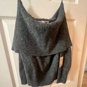 Lucky Brand Charcoal Gray Cowl Neck Sweater